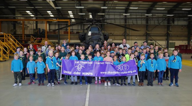 Air Scout Group visit AAC Wattisham for close-up look at Apache helicopter